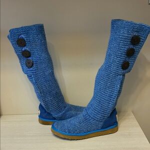 UGG WOMEN CARDY KNIT BOOTS Blue SIZE 9